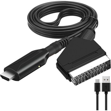 Adaptateur Péritel vers HDMI, Convertisseur Péritel vers HDMI avec câble HDMI, Scart vers Hdmi Convertisseur, pour Full HD TV (1/4)