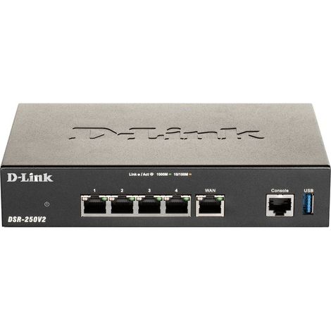 Rúter Ethernet WAN D-LINK DSR-250V2 Negro