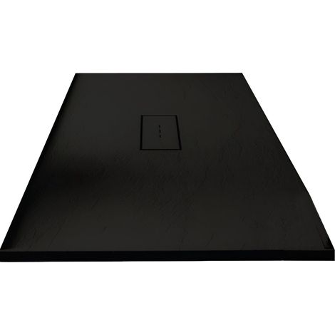 Mineralguss-Duschwanne extra flach VIC SCHWARZ 100x100 cm