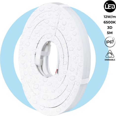 Flexibles 3D-LED-Neon 24V DC - 16x16mm - 5 Meter - Komplette Kit