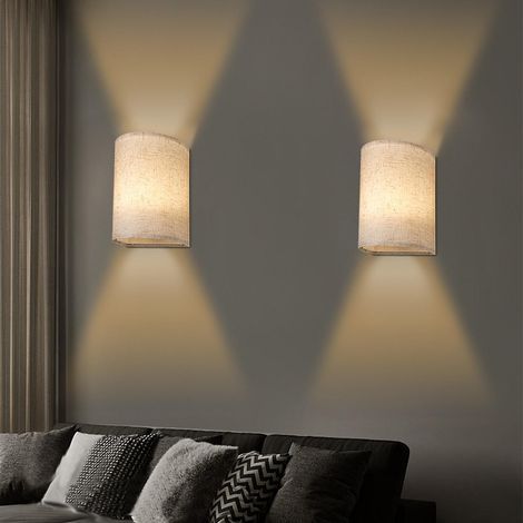 Neoglint Retro Wall Lamp Fabric Shade Wall Sconce Dimmable Wall Light Fixtures with Remote Control 3 (1/4)