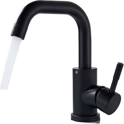 Mitigeur de lavabo inox noir pour salle de bain et lavabo (1/5)