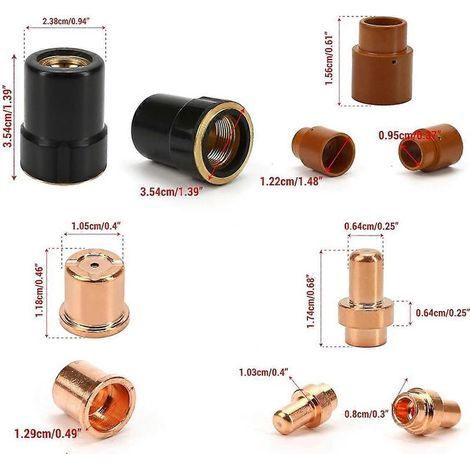 Électrode Plasma - Diamètre 1,2 mm - Compatible Torche CB50 40 A - Kit Consommables Découpe Plasma - 12 Pièces (1/5)