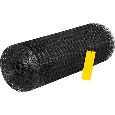 Mophorn Malla de alambre soldado revestida de vinilo de 24" x 50' de Acero galvanizado de 2,5 x 2,5 cm, alambre soldado revestido de vinilo de calibre 16 con alicates de corte y guantes para cercas (1/5)