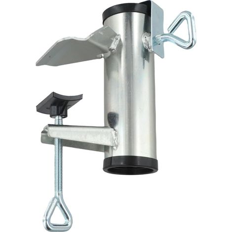 Support de parasol pour balustrade de balcon – Clip en métal réglable pour poteaux de 25 à 38 mm sur terrasse, clôture, terrasse (1/5)