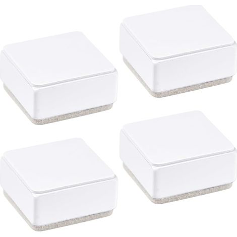 Sollbry 4 PCS Rehausseur de Meubles en Acier Carbone de 3 cm Rehausseur Pieds de Lit 6 cm de Diamètre Rehausseur de Lit Antidérapant Élévatrice Canapé Lit Riser pour Canapé lit et Armoire,Blanc Carré