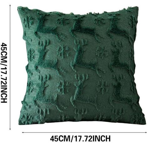 Housse De Coussin Noel 45x45cm - Lot de 2 Coussin Decoration Interieur Maison Housse Coussin Noël Housses Coussin Moderne - Vert (1/5)