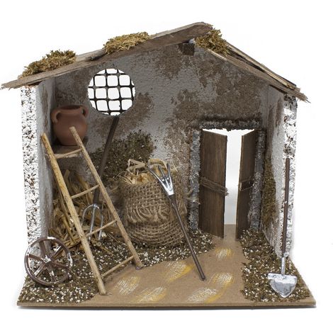 Capanno con Attrezzi per Presepe 20x14 cm 11257 (1/5)