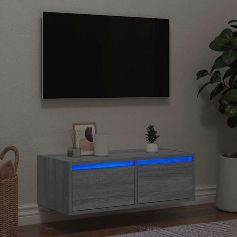 TV Cabinet with LED Lights Grey Sonoma 75x35.5x25 cm vidaXL (1/5)