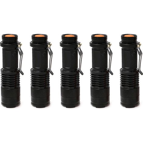 5 Mini lampe torche télescopique rechargeable, pour LED Rechargeable , noire (1/5)