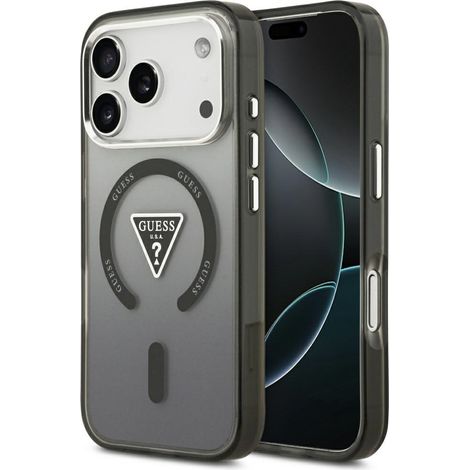 Funda Guess IML con logotipo triangular degradado y MagSafe para iPhone 17 Pro, color negro. (1/5)