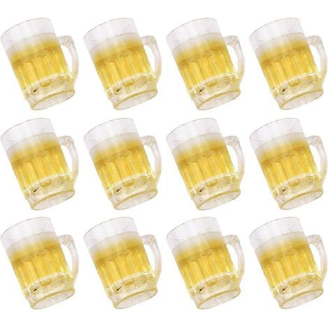 Lot de 12 mini chopes à bière pour maison de poupée, accessoires miniatures pour pub. (1/4)