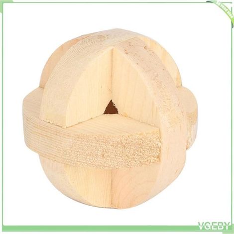 Jouet de boule pour hamster - FAFEICY - Boule bois 6 cm - Résistant aux morsures - Pour hamsters & petits rongeurs - Rond (1/5)