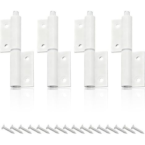 Paar weiße Türscharniere, hochfeste Aluminium-Türscharniere, Türscharniere mit 24 Schrauben, für Türen, Schränke und Fenster (1/5)