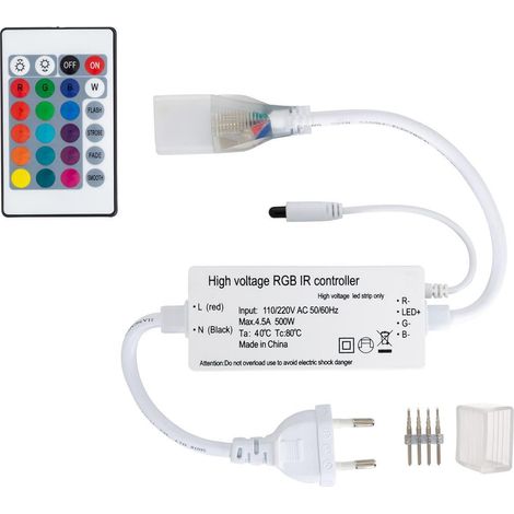 Controller Striscia LED Neon 11 W/m RGB 220V AC 60 LED/m Semicircolare 180º IP67 Taglio 100cm Bianco