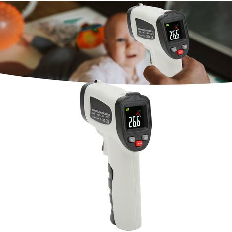 Thermomètre infrarouge portatif de haute précision, thermomètre haute température sans contact, pistolet thermomètre infrarouge 327A (1/5)