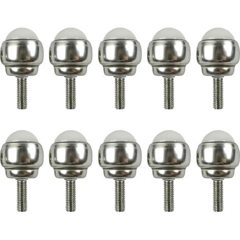 10Pcs Roulettes À Billes Pivotantes, Rouleau en Acier Au Carbone Avec Tige Filetée M5, Mini Industriel Roue Universelle À Roulement À Billes pour Meubles, Bandes Transporteuses (2 Nylonkugel) (1/5)