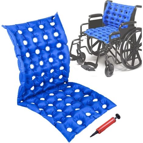 102 x 48 cm aufblasbares Rollstuhlsitzkissen mit vollständiger Rückenlehne, Anti-Dekubitus-Sitzkissen für bettlägerige ältere und behinderte Menschen