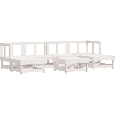 Maison Exclusive - Set Salotto da Giardino 7 pz Bianco in Legno Massello di Pino