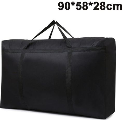 150L grand sac de rangement pour couette à glissière, sac de rangement pliant pour vêtements avec poignée renforcée, sac de rangement sous le lit pour la literie, couverture, tissu, oreiller, noir