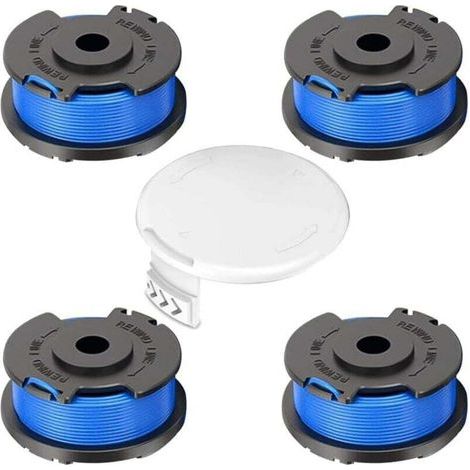 4er-Pack Ersatz-Trimmerfadenspulen für Ryobi One+ AC14RL3A 18V 24V 40V Trimmer, Spulendurchmesser 1,6 mm, Länge 20,11 m (4 Trimmerfadenspulen, 1 Abdeckung) (1/5)