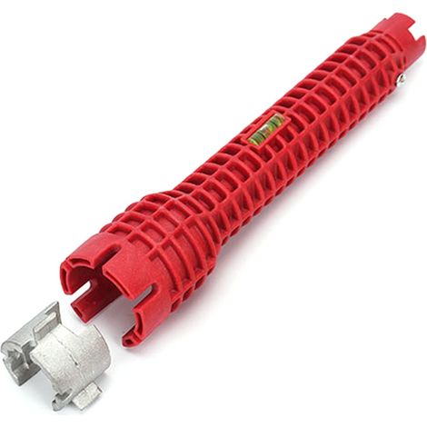 [JAMAIS UTILISÉ]Clé multifonction 8 en 1 pour robinets et éviers, avec extracteur d'écrous et de boulons, double tête, pour une installation rapide sur éviers, lavabos, robinets et chauffe-eau. (1/2)