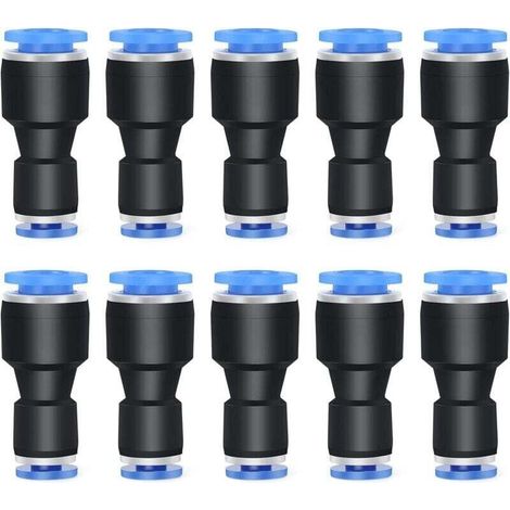 10 pièces 8 mm de diamètre extérieur x 6 mm de diamètre extérieur réducteur droit pour connecter les raccords, raccord de réducteur de tube de tuyau d'union pneumatique