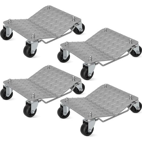 Wolketon Jeu Chariot de manutention de véhiucule Aide Transport Manœuvre Charge 500 kg Cric Garage Automobile 4x