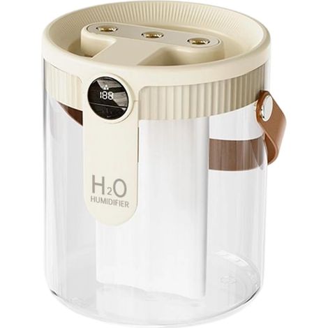 Humidificateur de chambre à coucher, humidificateur de pièce pour chambre à coucher, diffuseur silencieux sans fil avec réservoir d'eau de 1,5 L pour appartement, dortoir, bureau, voyage, (1/5)