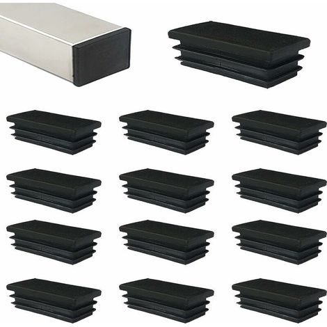 18 pièces 60 X 40mm Bouchon Plastique Embout Rectangle Carre Noir D'obturation pour Pieds de Meuble Trampoline pour Pieds de Meuble/Trampoline/Armoire/Étagère/Chaise (1/5)