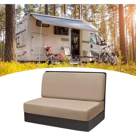 2 Pièces Housse De Siège, Tissu Jacquard Extensible, Velours Camel, Pour Caravane Et Camping-Car (1/5)