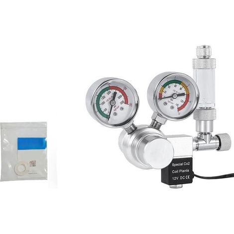 BelleRise - Régulateur CO2 aquarium – W01-00 C02 – précision double mano, compte-bulles antiretour – argent W21.8 (1/5)