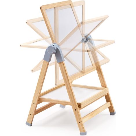Chevalet de Dessin pour Enfants, Double Face en Bois, Tableau Magnétique et Ardoise, Réglable et Pliable, avec Accessoires de Peinture (1/5)