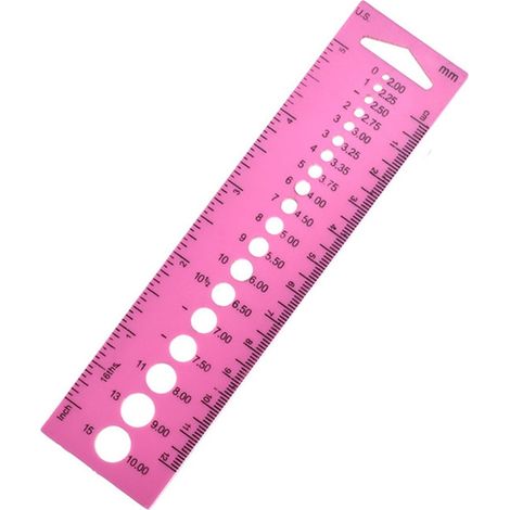 Jauge À Aiguilles À Tricoter - Règle En Plastique Translucide Avec Échelles Mm Et Pouces - Pour Aiguilles De 0 5 À 10 Mm - 15 Cm - 1 Pièce (1/5)