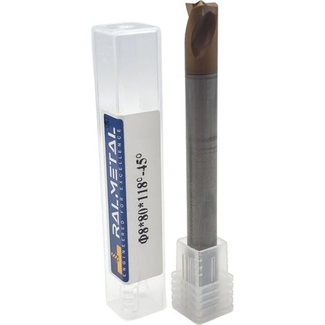 Alesatore per saldatura in metallo duro integrale, 8 x 80 mm di lunghezza, durezza 60 HRC TiSiN (1/4)