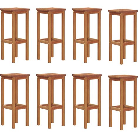 Maison Exclusive - Taburetes de barra de cocina 8 unidades madera (1/5)