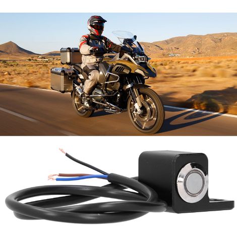Modification de guidon de moto avec fonction marche/arrêt et témoin lumineux rouge (côtés gauche et droit). Compatible avec une fixation de 10 mm (bouton verrouillable). Côté droit. (1/5)