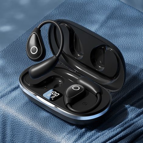 Casque Bluetooth à crochet d'oreille en cuir grainé M96 avec une autonomie de batterie ultra-longue et un casque Bluenoir (1/5)
