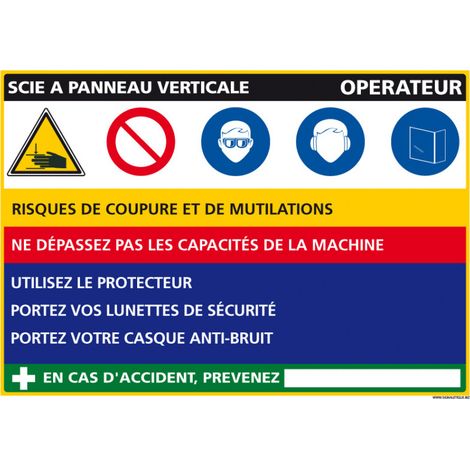 Panneau Fiche de Poste Scie à Panneau Verticale (C1125) - Plastique PVC 1,5 mm - 300 x 210 mm