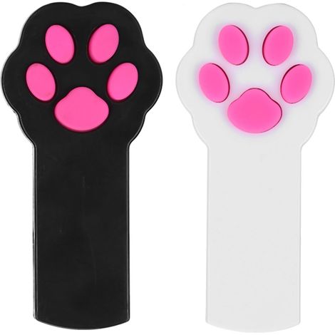 Stylo Laser Chat x2 - Jouet Interactif, Mode Clignotant/Constant, Design Patte, Plastique & Silicone, 10cm, Rouge (1/5)