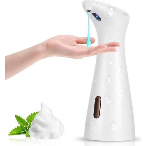 Distributeur de savon automatique blanc 200 ml, distributeur de savon électrique sans contact avec capteur infrarouge, distributeur automatique (1/5)