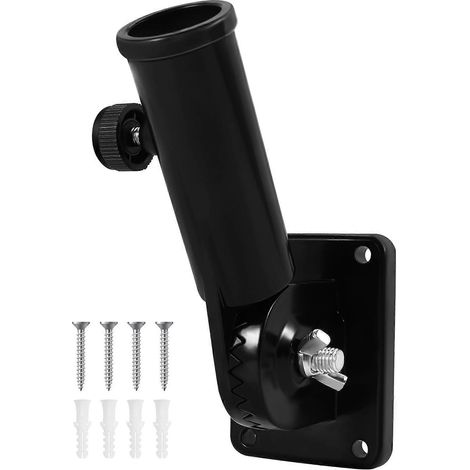 Support de fixation pour mât de drapeau, fixation réglable pour tige de mât, noir (1/4)