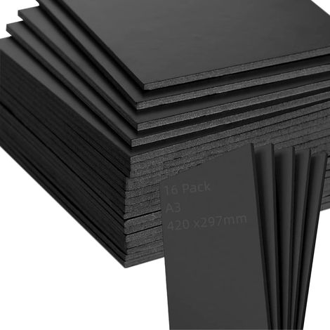 Lot de 16 panneaux en mousse noire A3 de 5 mm d'épaisseur - Panneaux d'affiche A3 pour projets d'artisanat, encadrement photo, affichage artistique (297 x 420 mm) (1/5)