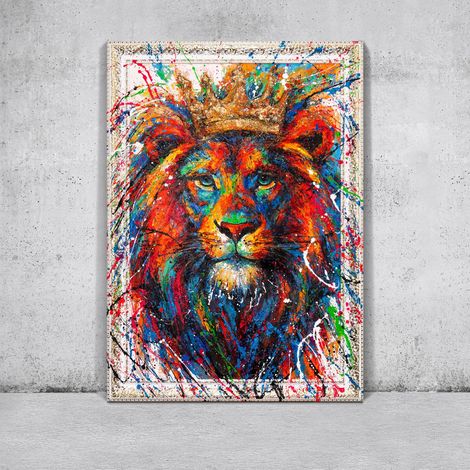 Gemälde König der Farben Rahmen Weiß 120x80 cm (1/5)