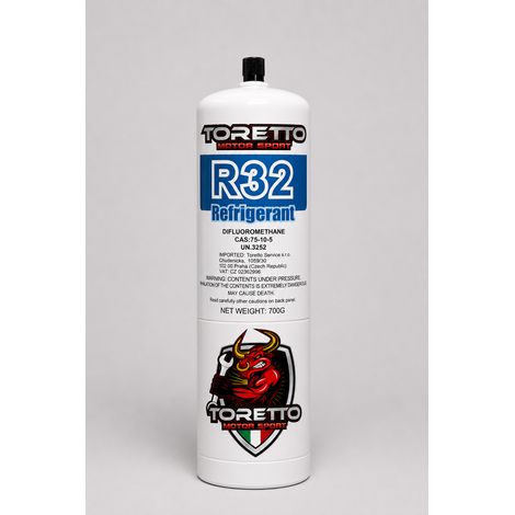 R32 700g Refrigerant Gas Cylinder Lindal 7/16 HVAC