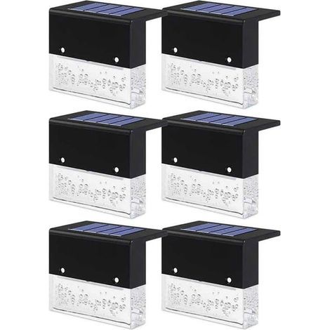 6 Pcs Solaire Pont Lumières Imperméable Extérieur Solaire Marche Lumières LED Solaire Lampe Clôture Poste Lumières pour Extérieur Allées, Cour (1/5)