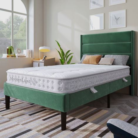 Matelas orthopédique 7 zones ressorts ensachés 90x190 cm 15cm mousse froide certifié OEKO-TEX adapté sommier à lattes tapissier, blanc (1/5)