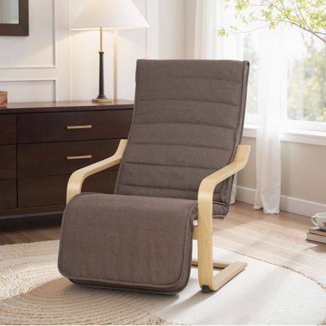 MEUBLIV Poltrona relax marrone 66,5 x 94 x 100 cm – poggiagambe regolabile 5 posizioni (1/5)