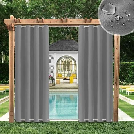 Rideau d'extérieur - YYV - 213x132 cm - Imperméable - Opaque - Protection UV (1/4)