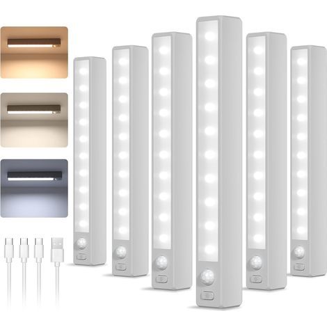 Compact LED Furniture Light with Motion Detector, 18 cm, ideal for stairs, with Colour Temperatures 7000/4500/3000 K, Adjustable Brightness (Pack of 6) (1/5)
